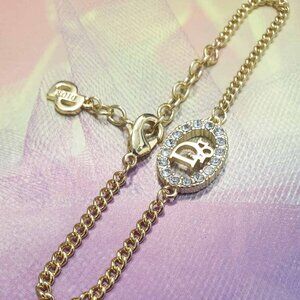 Women Gold Metal Crystals CD Chain Bracelet Charm Casual Formal Accessory Gift